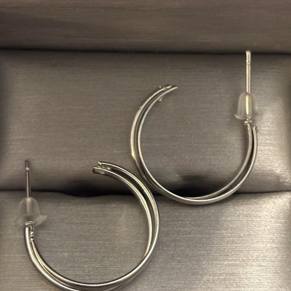 NWOT: Silver Hoop Earrings